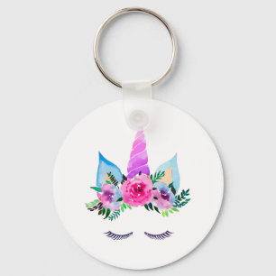 Cute Magical Unicorn Face Keychain