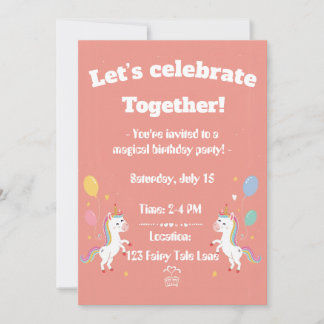 Cute Magical Unicorn Invite