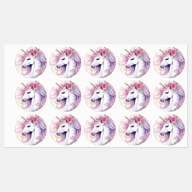 Cute Magical Unicorn Labels (Sheet)
