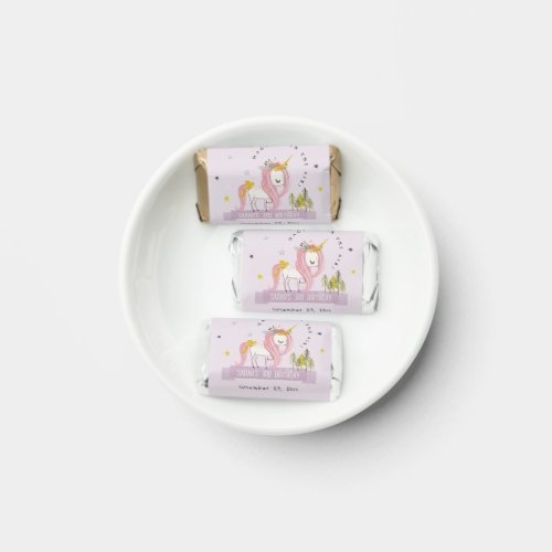 Cute Magical Unicorn Lilac Purple Kids Birthday Hersheys Miniatures