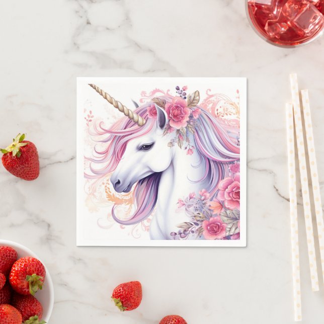 Cute Magical Unicorn Napkins (Insitu)