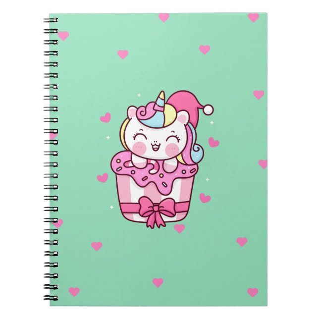 Cute magical unicorn  notebook (Front)
