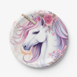 Cute Magical Unicorn Paper Plates