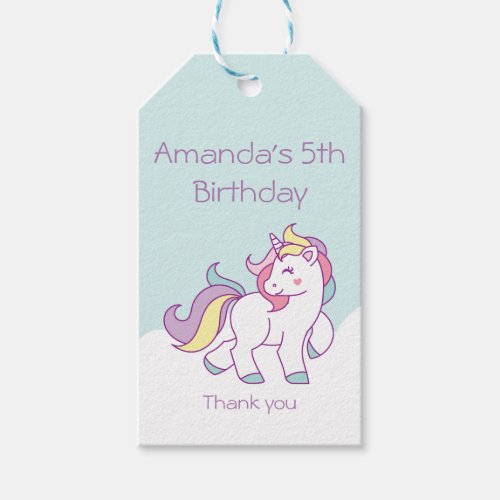 Cute Magical Unicorn Pastel Baby Shower BIRTHDAY Gift Tags