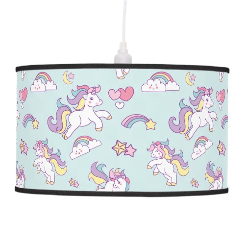 Cute Magical Unicorn Pastel color Personalized Ceiling Lamp