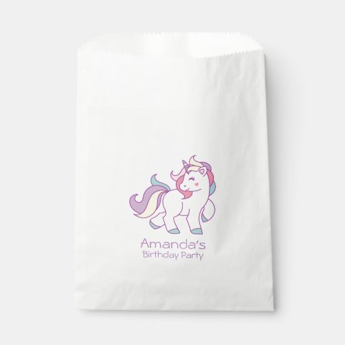Cute Magical Unicorn Pastel color Personalized Favor Bag