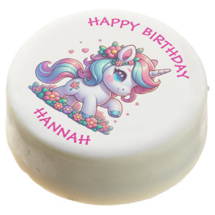 Cute Magical Unicorn Personalized Girl's Birthday Chocolate Covered Oreo