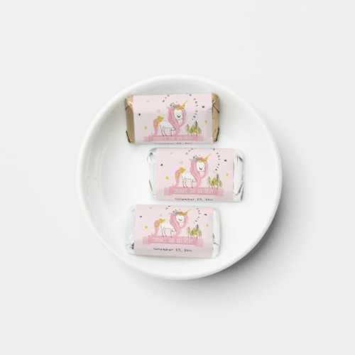 Cute Magical Unicorn Pink Blush Kids Birthday Hersheys Miniatures