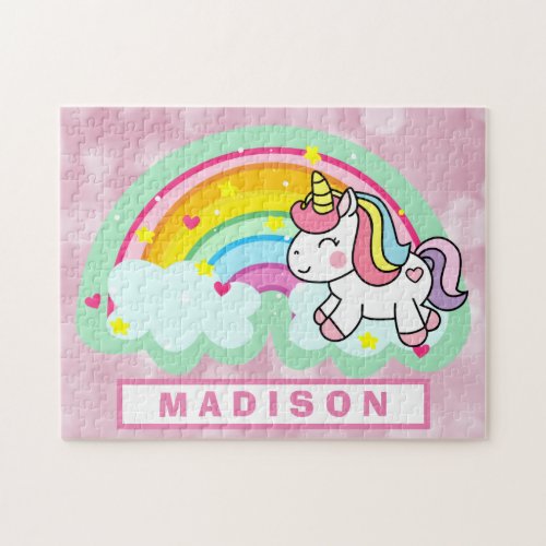 Cute Magical Unicorn Rainbow Jigsaw Puzzle