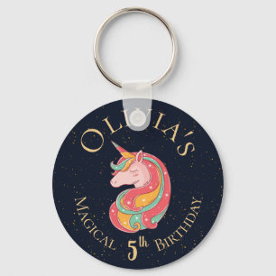 Cute Magical Unicorn Sparkle Birthday Party Favor Keychain