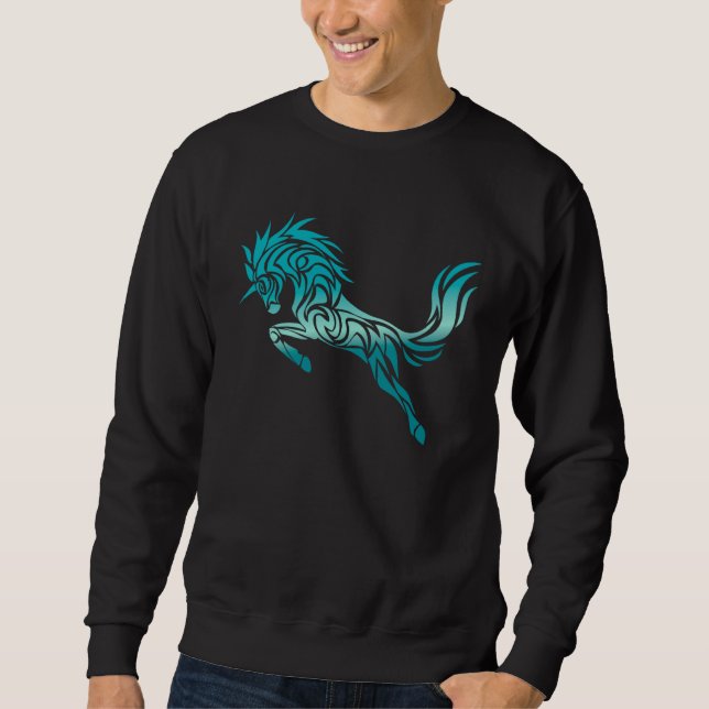 Cute Magical Unicorn Tribal Hawaiian Tattoo Sweatshirt (Front)