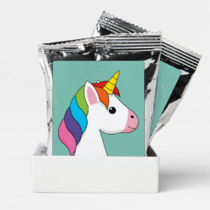 Cute Magical Unicorn with Colorful Hair Coffee Drink Mix