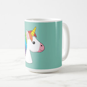 Cute Magical Unicorn with Colorful Hair Coffee Mug