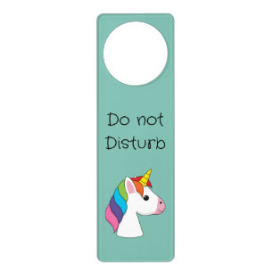 Cute Magical Unicorn with Colorful Hair Door Hanger