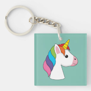 Cute Magical Unicorn with Colorful Hair Keychain