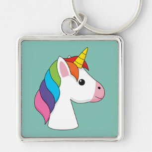 Cute Magical Unicorn with Colorful Hair Keychain