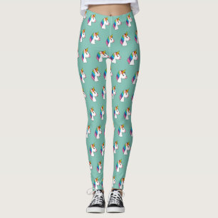 Cute Magical Unicorn with Colorful Hair Leggings