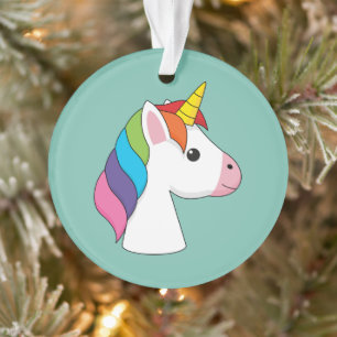 Cute Magical Unicorn with Colorful Hair Ornament