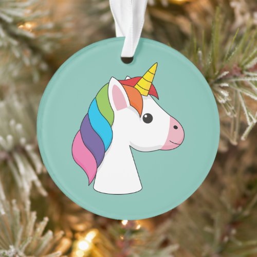 Cute Magical Unicorn with Colorful Hair Ornament