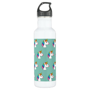 Cute Magical Unicorn with Colorful Hair Stainless Steel Water Bottle