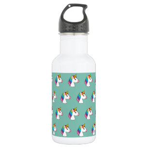 Cute Magical Unicorn with Colorful Hair Stainless Steel Water Bottle