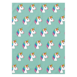 Cute Magical Unicorn with Colorful Hair Tablecloth