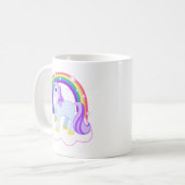 Cute Magical Unicorn with rainbow (Customizable!) Coffee Mug (Front Left)