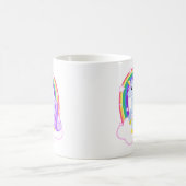 Cute Magical Unicorn with rainbow (Customizable!) Coffee Mug (Center)