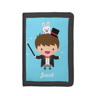 Cute Magician Magic Bunny Trick Boys Wallet