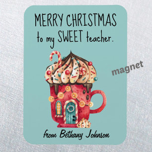 Cute Magnet for Sweet Teacher Merry Christmas