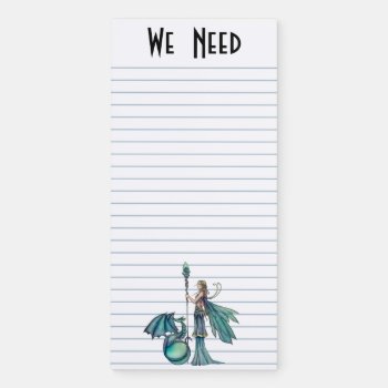 Cute Magnetic Notepad Fairy Fantasy Illustration by robmolily at Zazzle