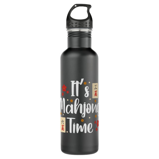 Cute Mahjong Players Mahjong Lovers Its Mahjong Ti Stainless Steel Water Bottle (Front)