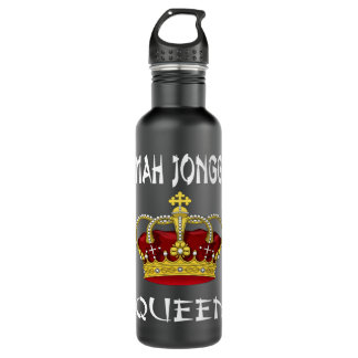 Cute Mahjong Queen Fun Chinese Jewish Game apparel Stainless Steel Water Bottle