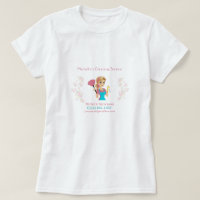 Cute Maid House Pink Glitter Cleaning Service T-Shirt