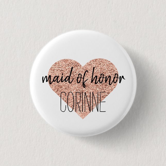 Cute Maid of Honor Button (Front)