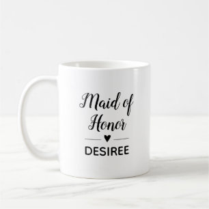Cute Maid of Honor With Name Bridal Party Gift Coffee Mug