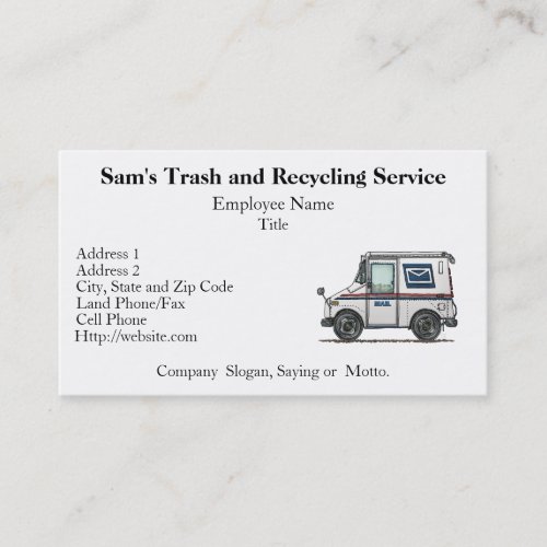 Cute Mail Truck Business Card