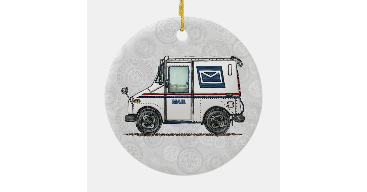 Cute Mail Truck Ceramic Ornament Zazzle