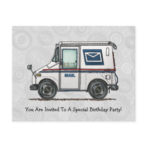 Cute Mail Truck Invitation