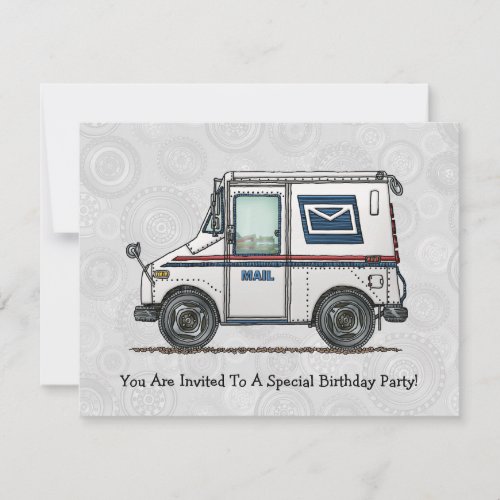 Cute Mail Truck Invitation