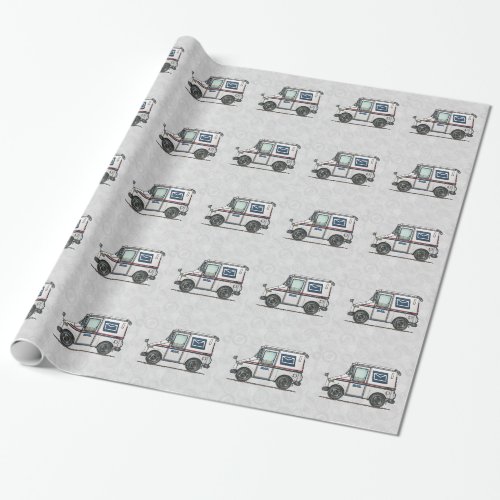 Cute Mail Truck Wrapping Paper