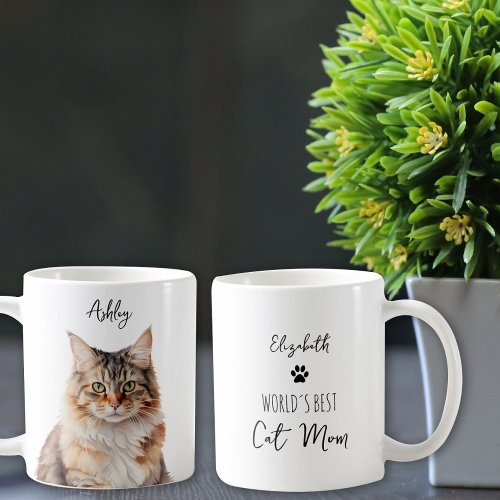 Cute Maine Coon Cat Custom Best Mom  Dad  Coffee Mug