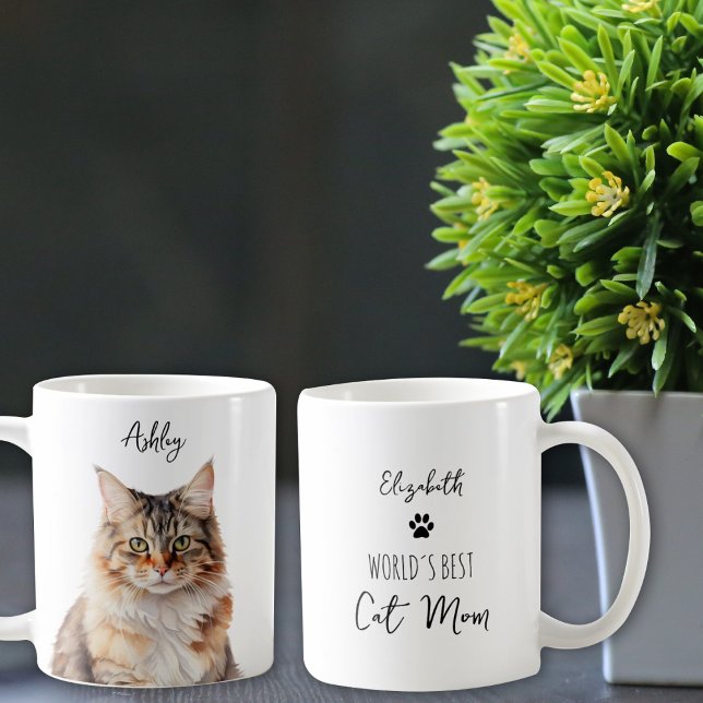 Cute Maine Coon Cat Custom Best Mom / Dad  Coffee Mug (Creator Uploaded)