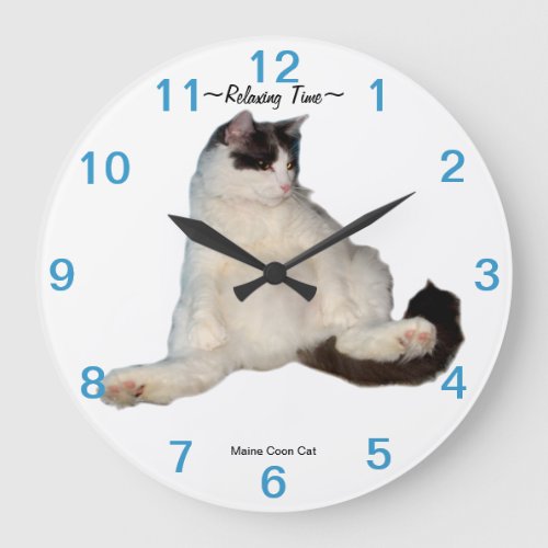 Cute Maine Coon Cat Wall Clock