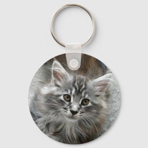 Cute Maine Coon kitten keychain