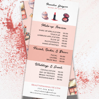 Cute Make Up Artist Product and Service Menu