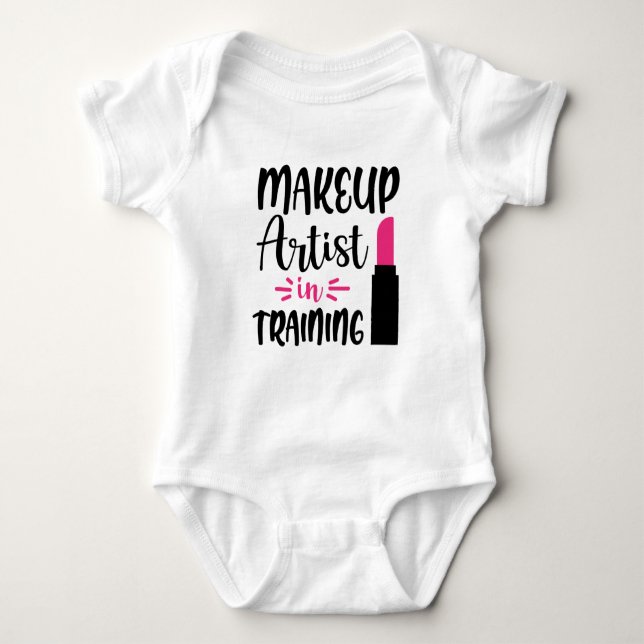 Cute makeup artist in training baby bodysuit (Front)