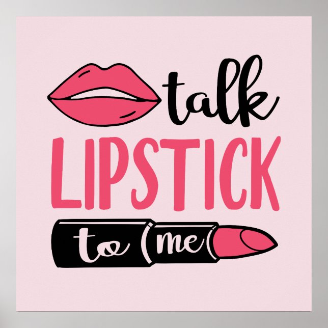 cute makeup artist lipstick word art poster (Front)