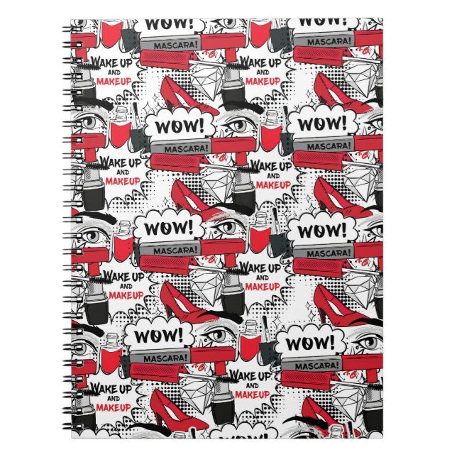 Cute Makeup Girl – kawaii Beauty and Glam Fashion Notebook (Front)