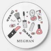Cute MakeUp Personalized Wireless Charger (Front)